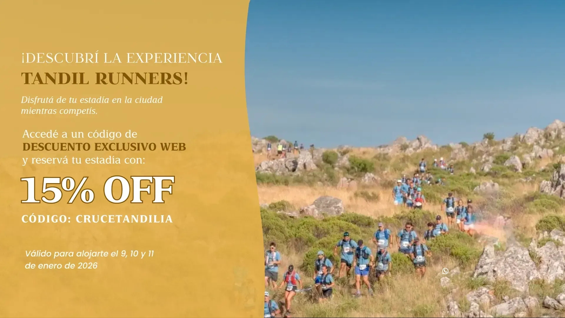 15% OFF en tu estadía para el Cruce Tandilia 2026