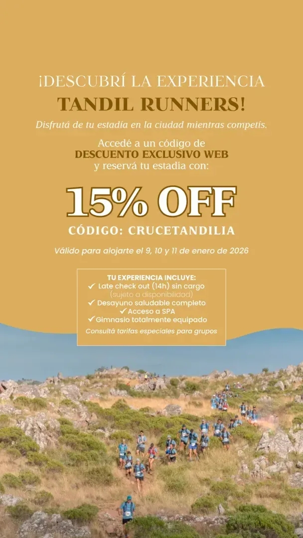 15% OFF en tu estadía para el Cruce Tandilia 2026